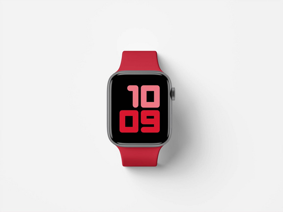 Apple Watch Series 5 Set Mockup苹果智能穿戴手表样机模型平视
