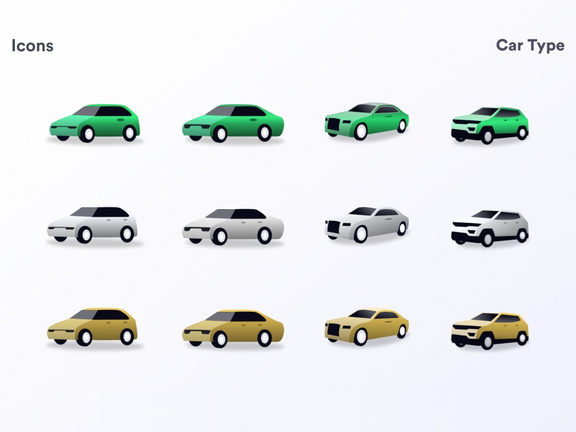 汽车icon插画素材