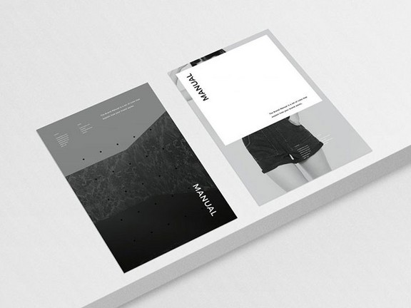 黑白色系品牌手册设计模板，INDD源文件