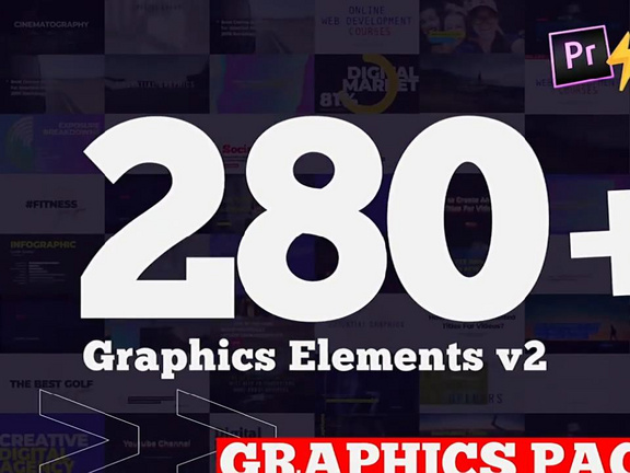AE/PR模板-280组现代文字标题排版设计动画 Titles Graphics Pack